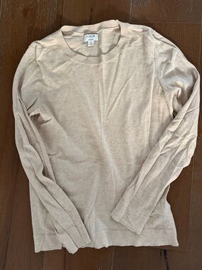 J. Crew Neutral Beige Crewneck Long Sleeve Sweater